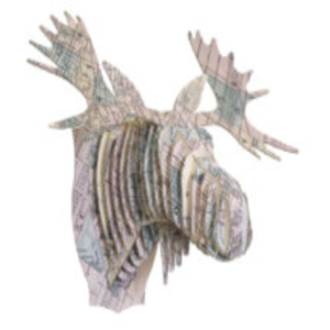 Tête Élan en Carton Recyclé Paris - Taille M - CARDBOARD SAFARI