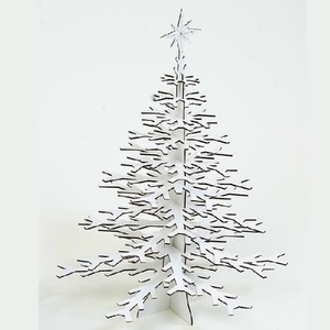 Arbre de Noel en Carton Recyclé Blanc 25 x 36 cm - CARDBOARD SAFARI