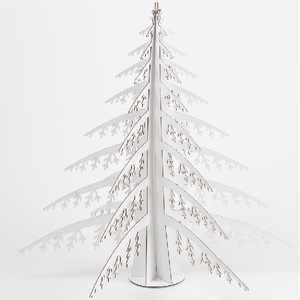 Sapin de Noel en Carton Recyclé Blanc - 56 x 56 x 56 cm - CARDBOARD SAFARI